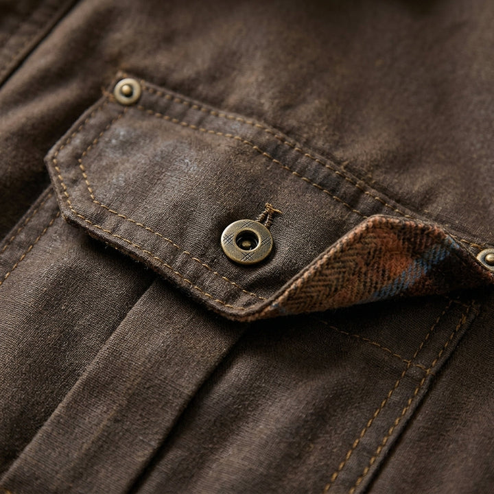 Marcus | Flannel-Lined Waxed Cotton Shirt Jacket for Men