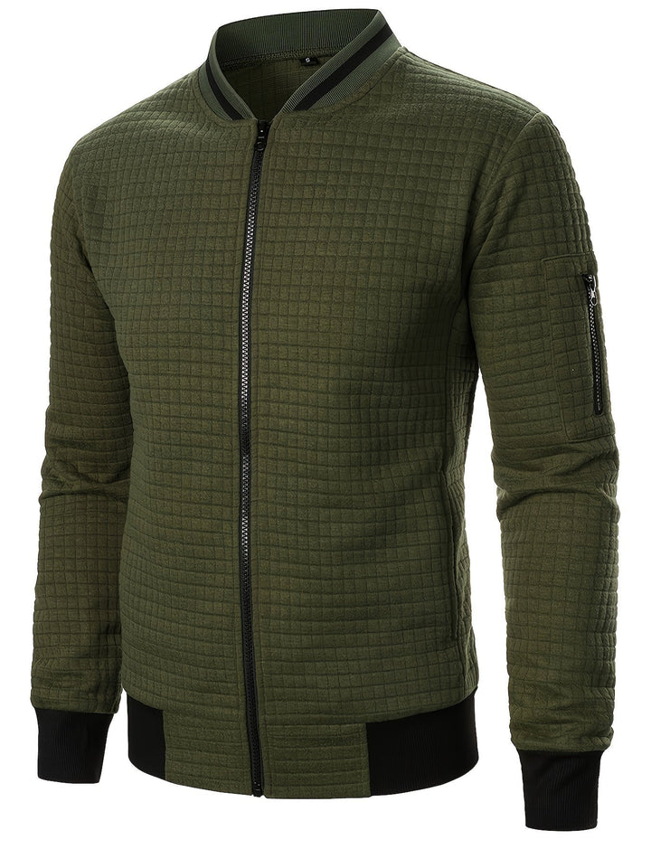Sullivan | Textured Stand-Collar Bomber Jacket