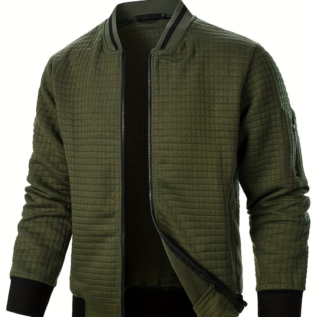 Sullivan | Textured Stand-Collar Bomber Jacket