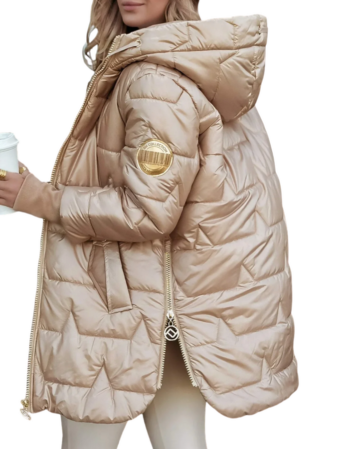 Natalie | Quilted Hooded Puffer Coat Mid-Length for Women