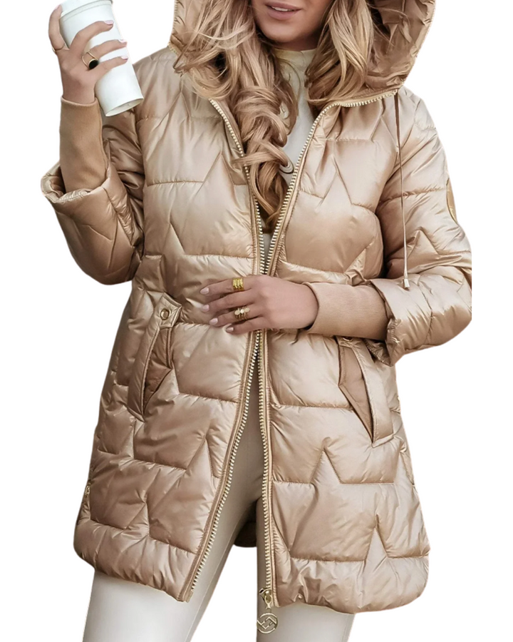 Natalie | Quilted Hooded Puffer Coat Mid-Length for Women