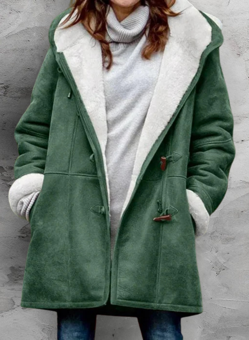 Beatrix | Sherpa Lined Hooded Toggle Coat for Women