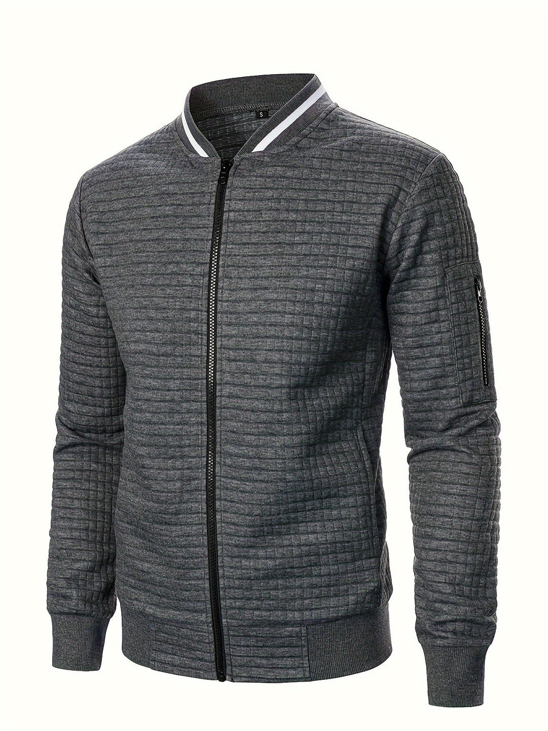 Sullivan | Textured Stand-Collar Bomber Jacket