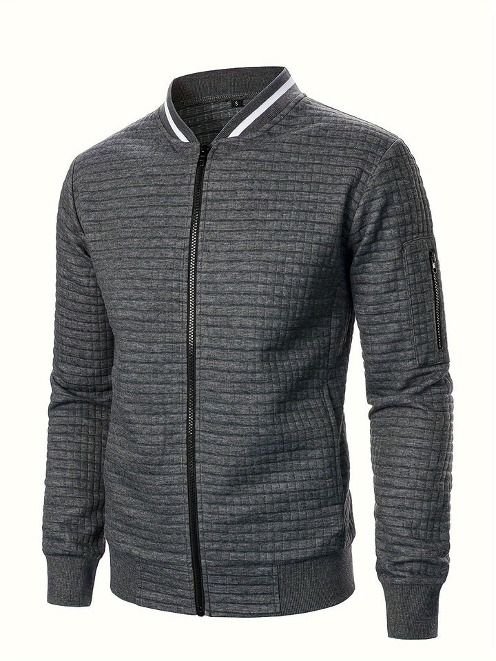 Sullivan | Textured Stand-Collar Bomber Jacket