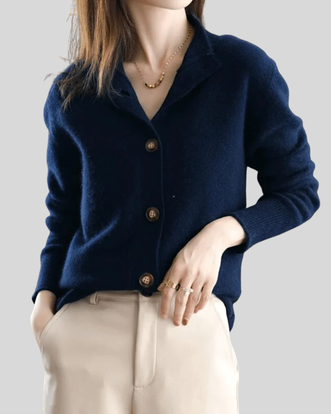 Claire | Cashmere Blend Button-Down Knit Cardigan for Women