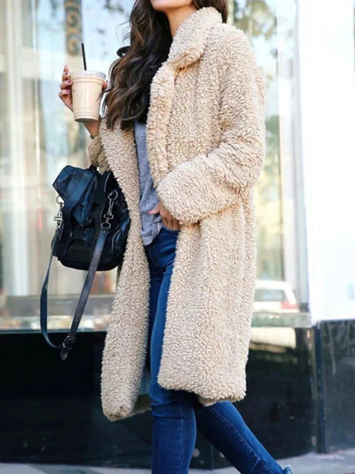 Natalie | Long Plush Teddy Fleece Coat for Women