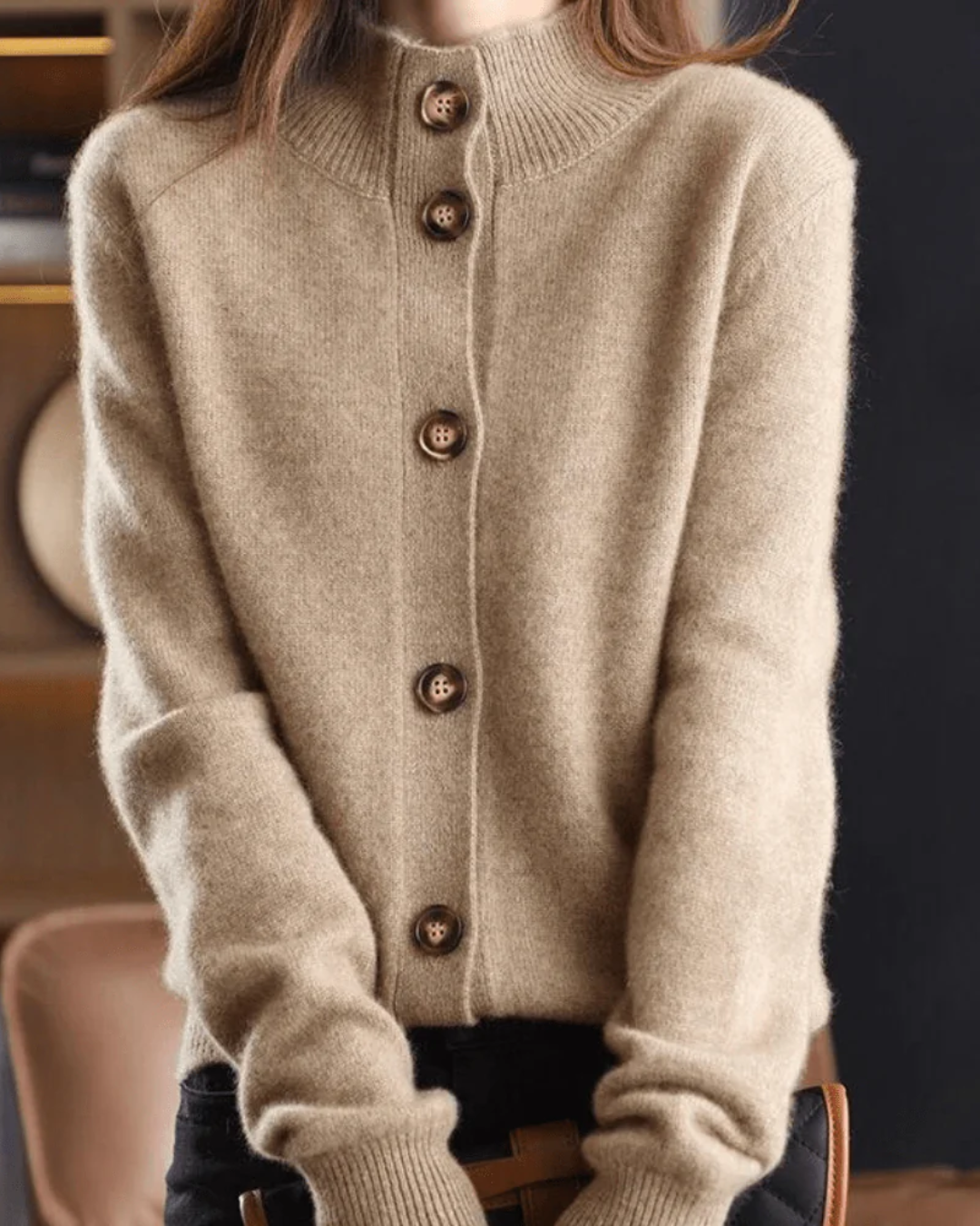 Claire | Cashmere Blend Button-Down Knit Cardigan for Women
