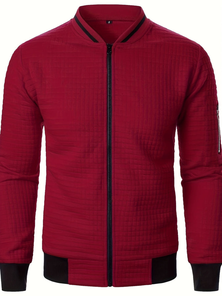 Sullivan | Textured Stand-Collar Bomber Jacket