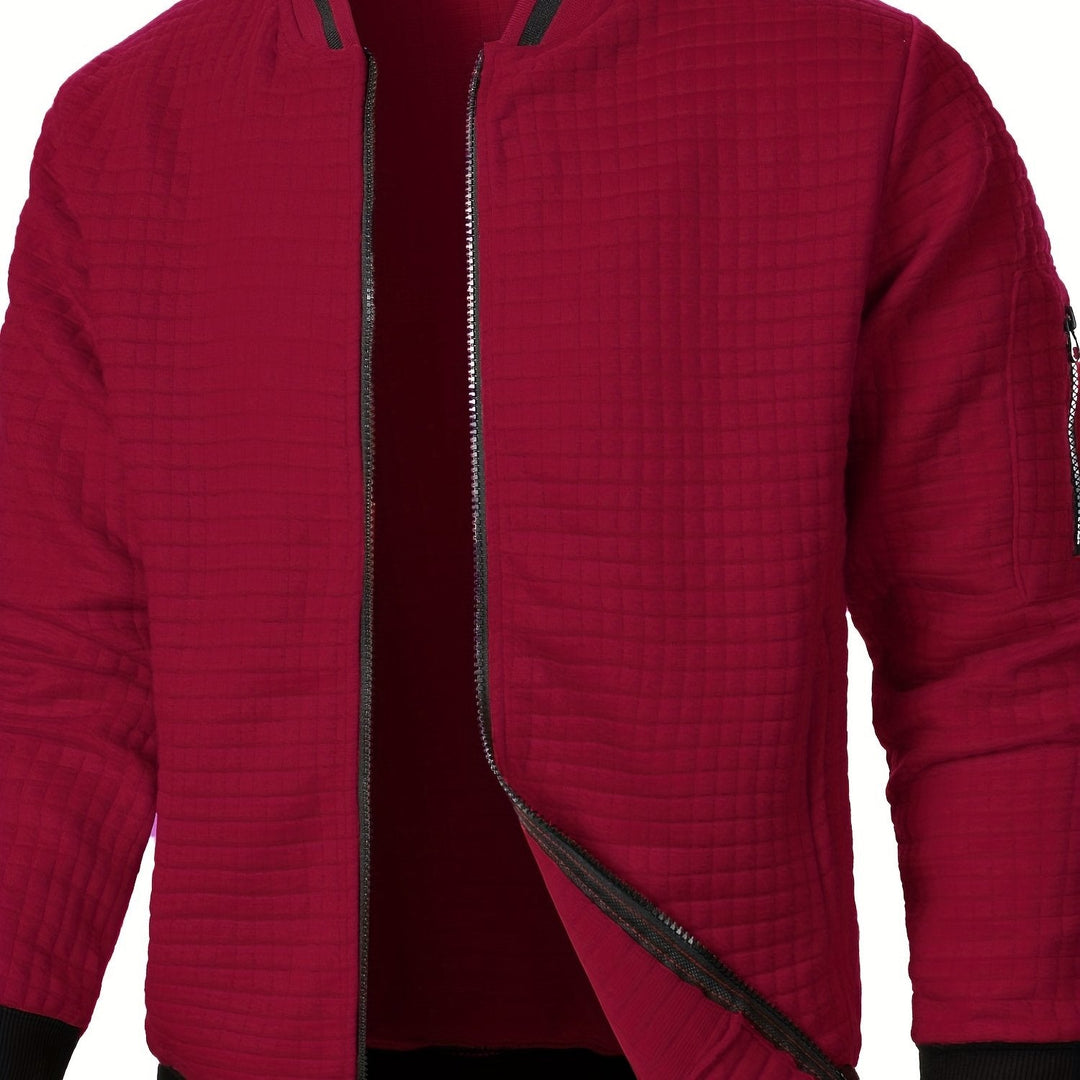 Sullivan | Textured Stand-Collar Bomber Jacket