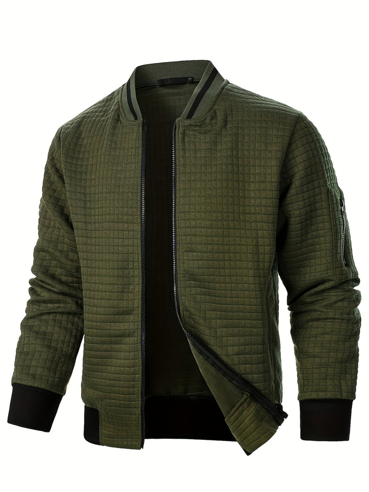 Sullivan | Textured Stand-Collar Bomber Jacket