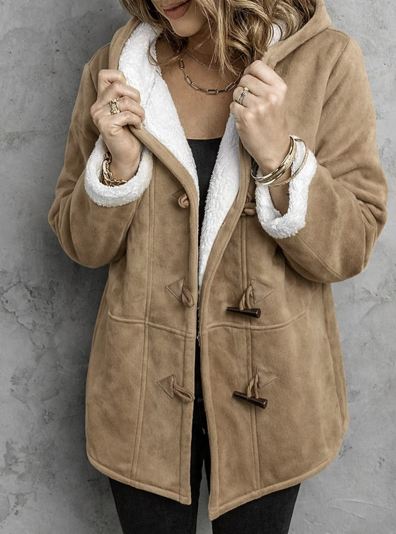 Beatrix | Sherpa Lined Hooded Toggle Coat for Women