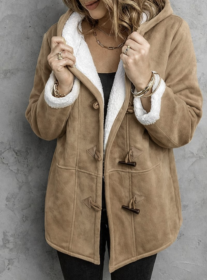 Beatrix | Sherpa Lined Hooded Toggle Coat for Women
