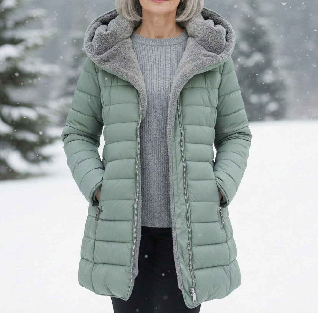 Cecilia Women's Fleece-Lined Quilted Puffer Coat with Hood