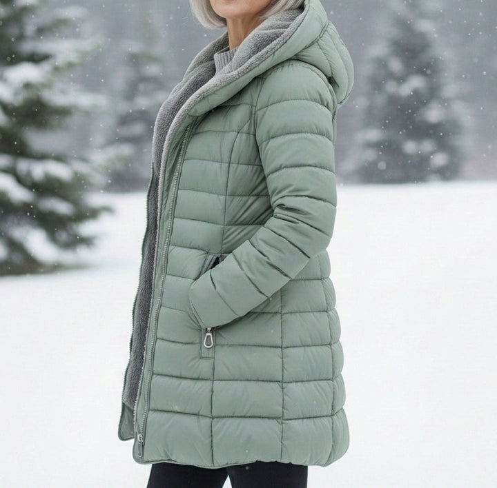 Cecilia Women's Fleece-Lined Quilted Puffer Coat with Hood