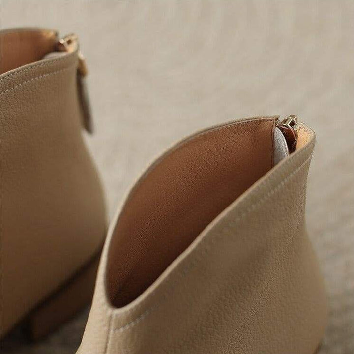 Adeline Women's Pointed Toe Ankle Boots with Block Heel