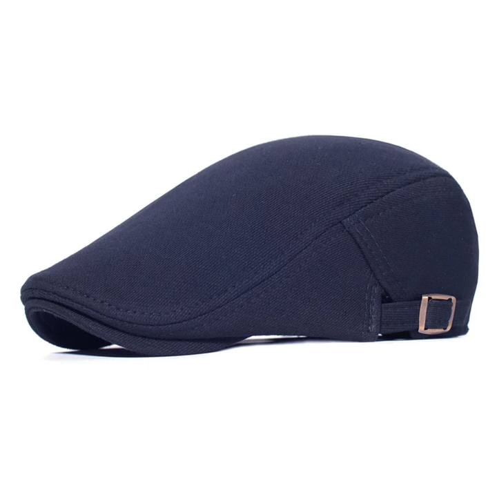 Grantham Men's Cotton Stretch Flat Cap in Grey