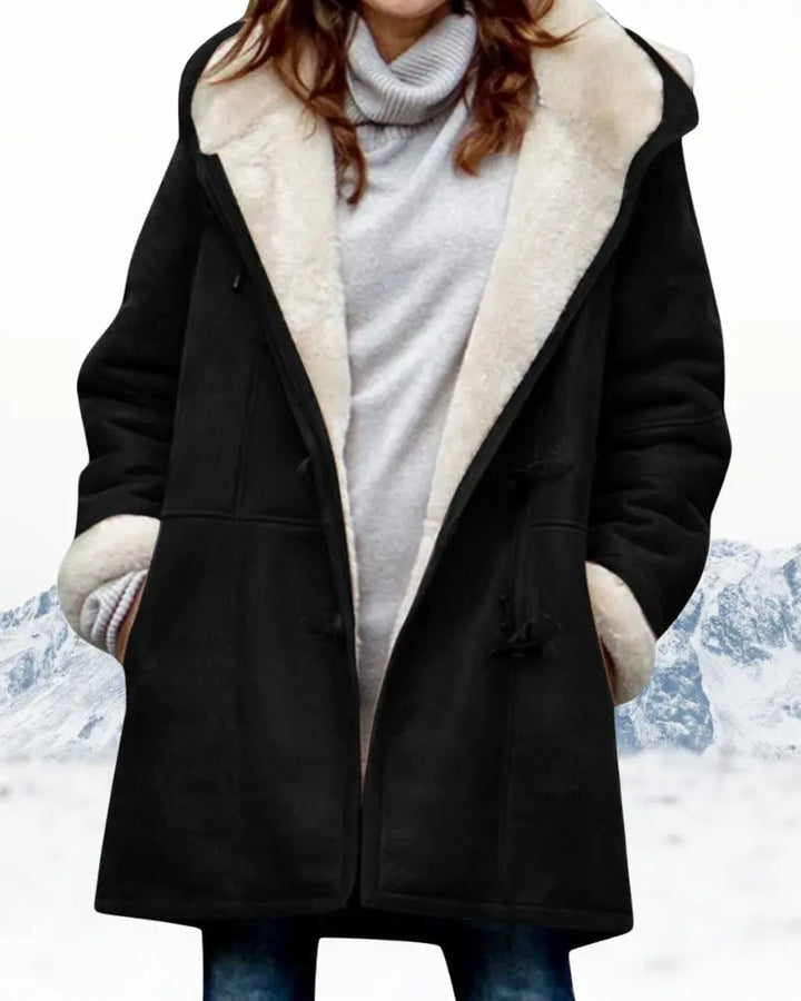 Clara | Hooded Wool Blend Toggle Coat for Women