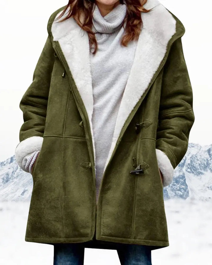 Clara | Hooded Wool Blend Toggle Coat for Women