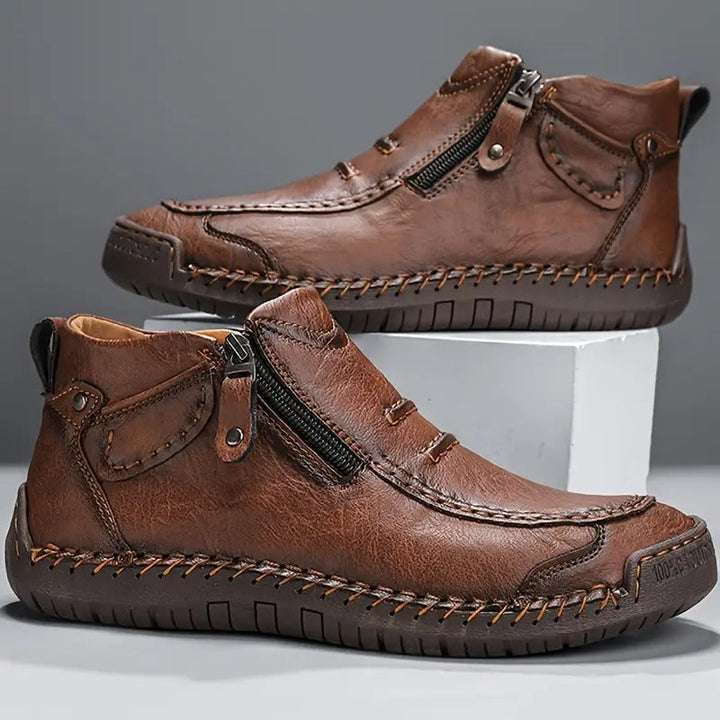 Logan | Hand-Stitched Leather Ankle Boots for Men