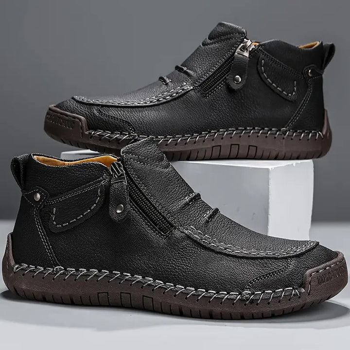 Logan | Hand-Stitched Leather Ankle Boots for Men