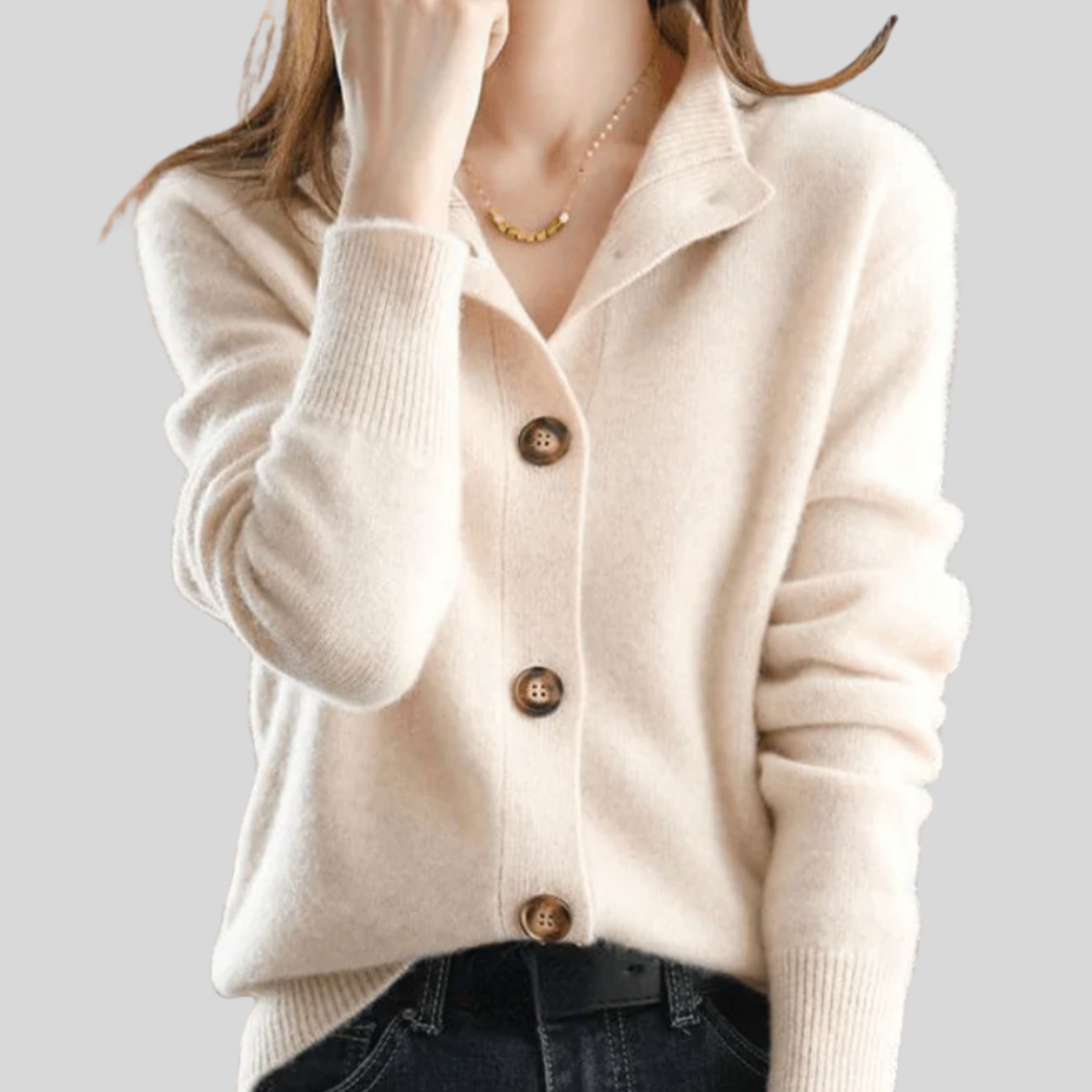 Claire | Cashmere Blend Button-Down Knit Cardigan for Women