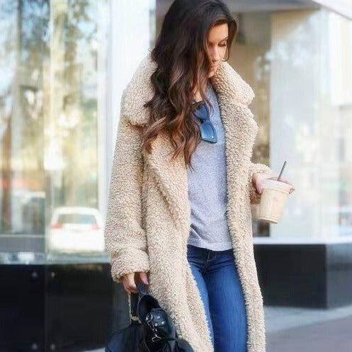 Natalie | Long Plush Teddy Fleece Coat for Women