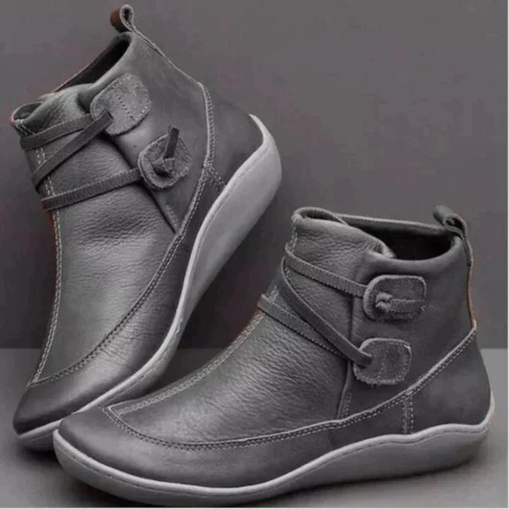 Matilda Women's Water-Resistant Leather Ankle Boots with Cushioned Support