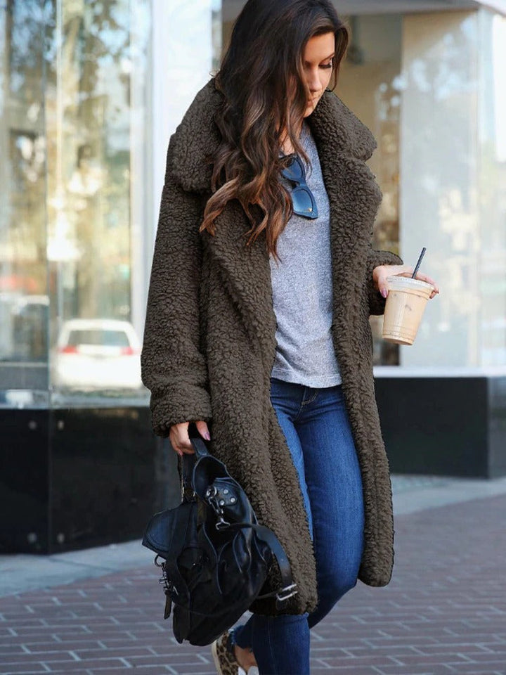 Natalie | Long Plush Teddy Fleece Coat for Women