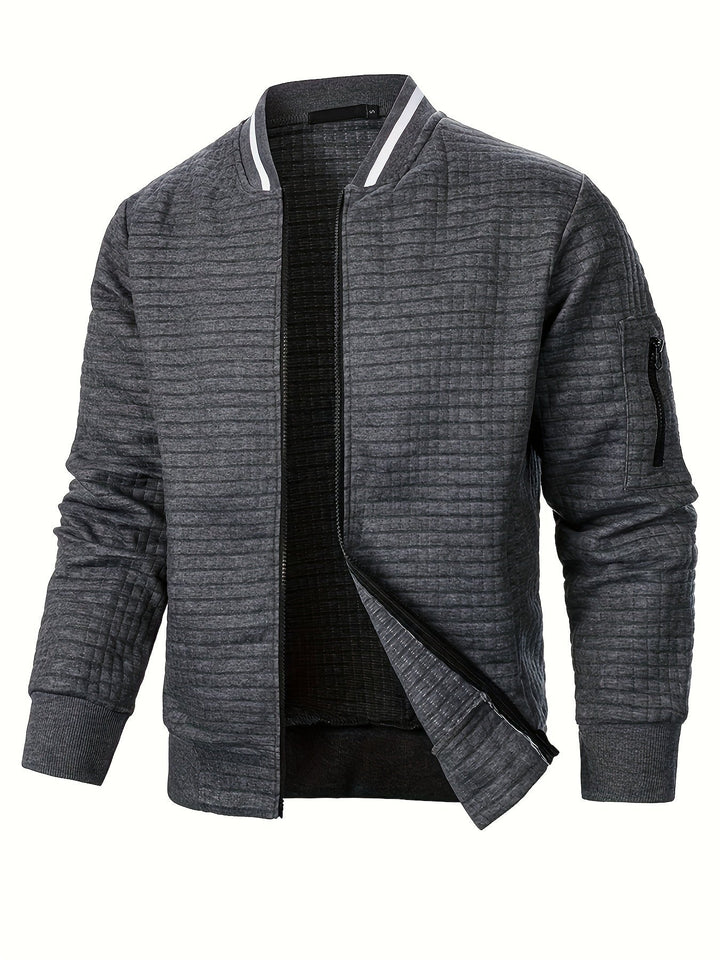 Sullivan | Textured Stand-Collar Bomber Jacket