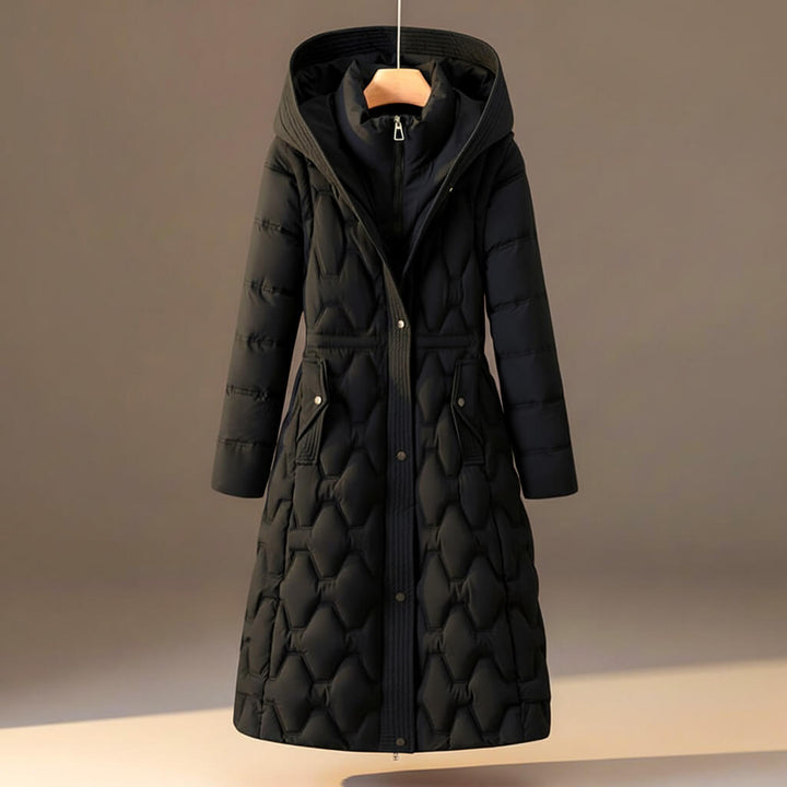 Lauren | Quilted Hooded Puffer Long Coat for Women