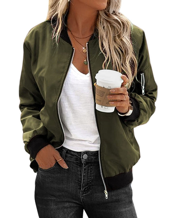 Delphine | Classic Zip-Up Bomber Jacket for Women