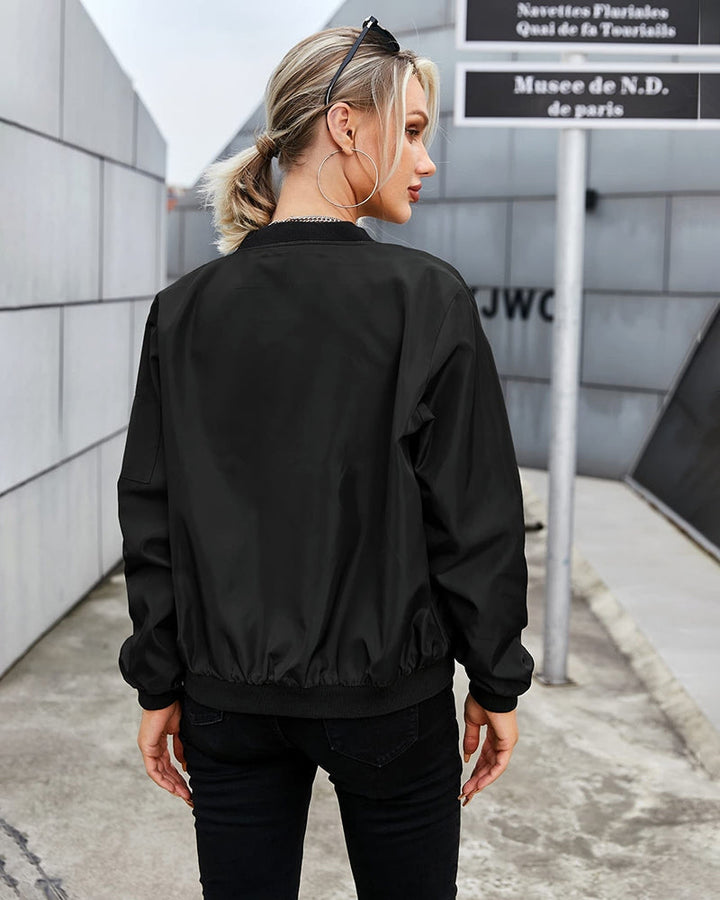Delphine | Classic Zip-Up Bomber Jacket for Women