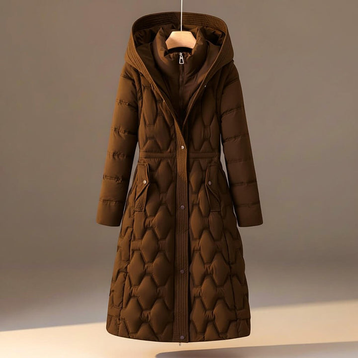 Lauren | Quilted Hooded Puffer Long Coat for Women