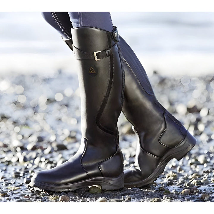 Harriet | Leather Knee-High Equestrian Riding Boots with Buckle Strap for Women