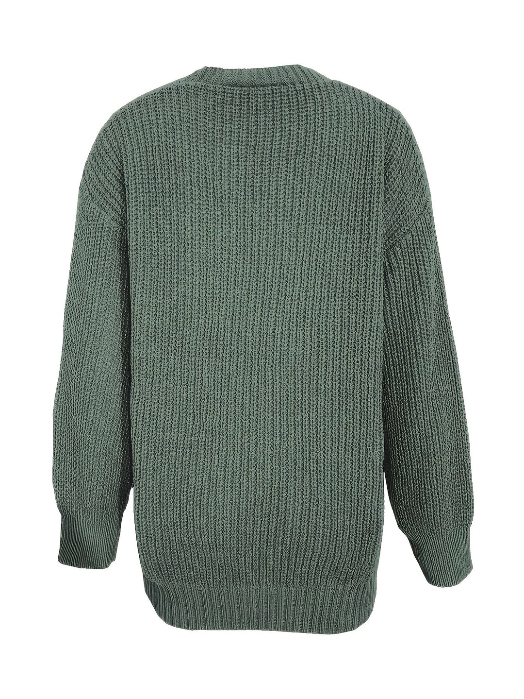 Maisie Relaxed Fit Button-Front Ribbed Knit Cardigan with Front Pockets