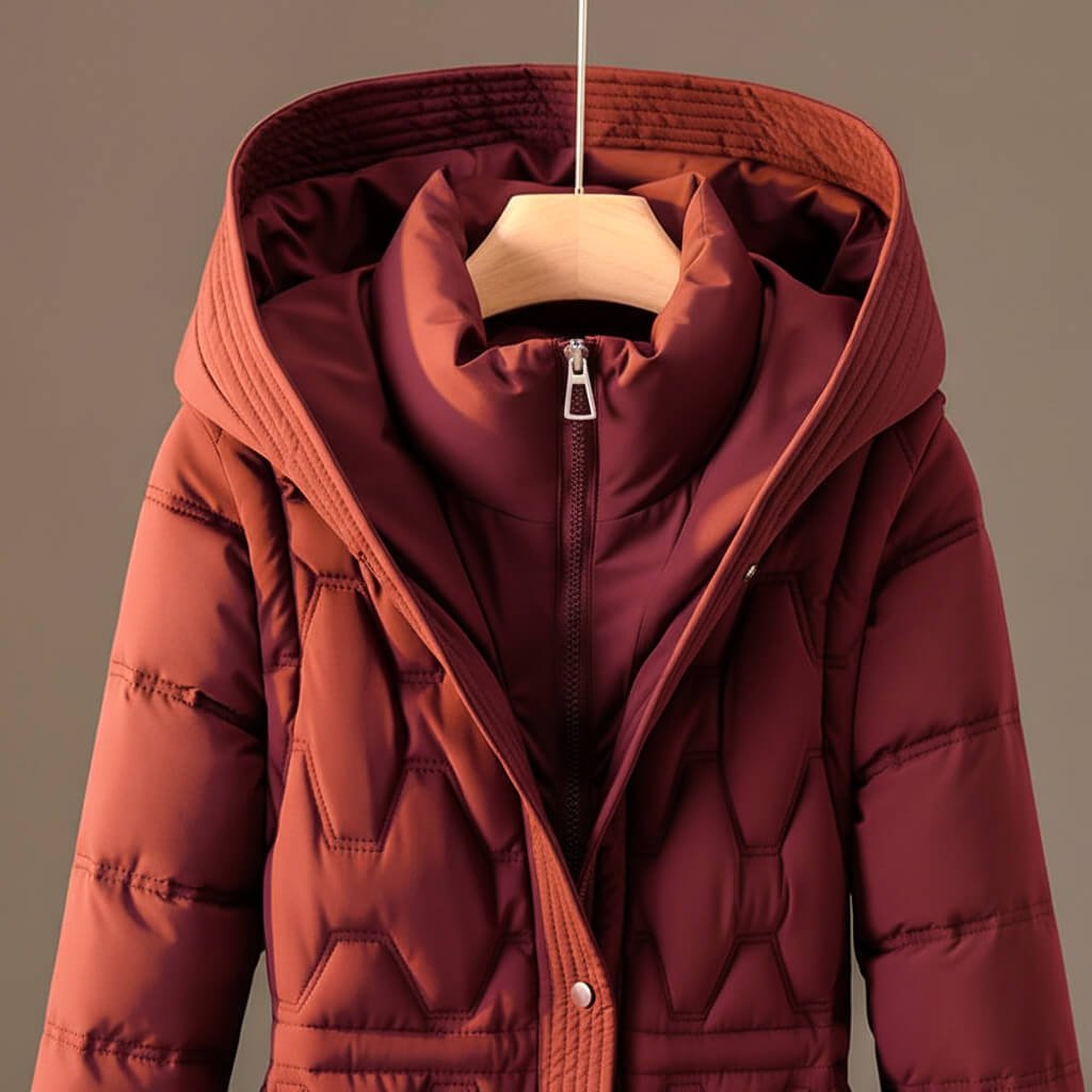 Lauren | Quilted Hooded Puffer Long Coat for Women