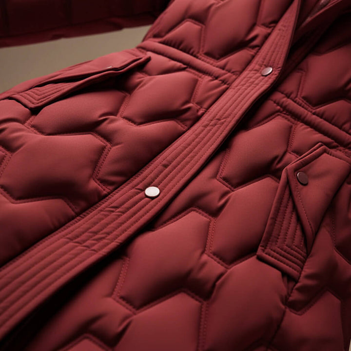 Lauren | Quilted Hooded Puffer Long Coat for Women