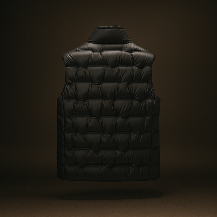Axton Men's Duck Down Quilted Puffer Vest in Burgundy