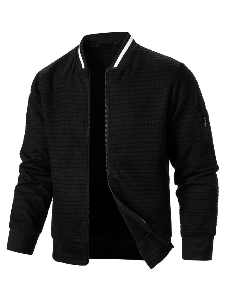 Sullivan | Textured Stand-Collar Bomber Jacket