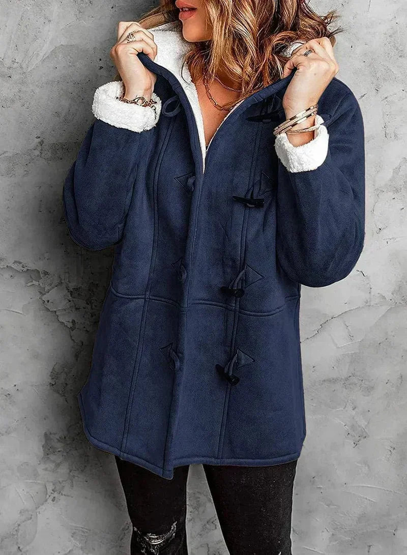Beatrix | Sherpa Lined Hooded Toggle Coat for Women
