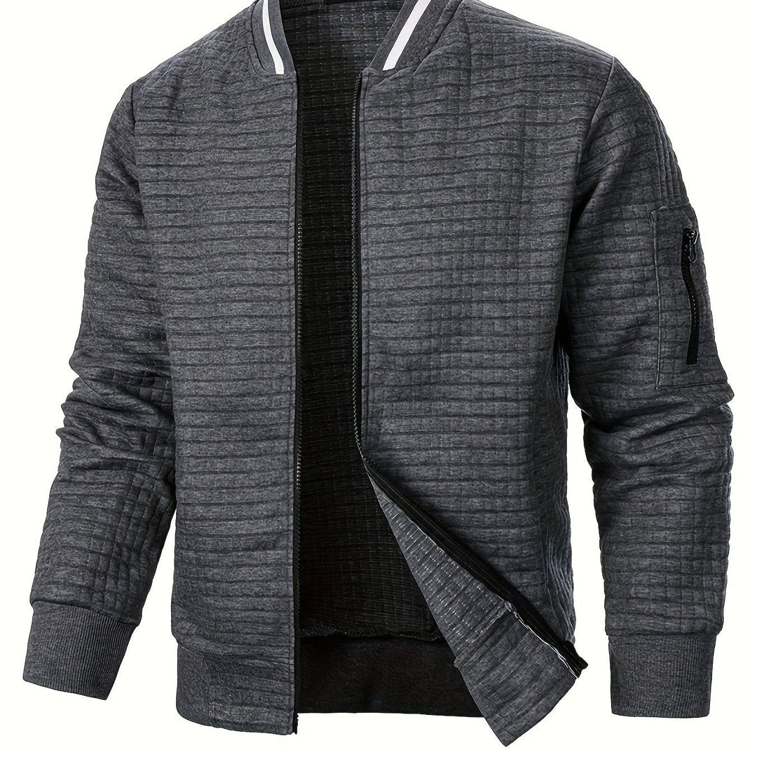 Sullivan | Textured Stand-Collar Bomber Jacket