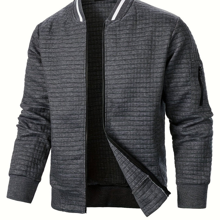 Sullivan | Textured Stand-Collar Bomber Jacket