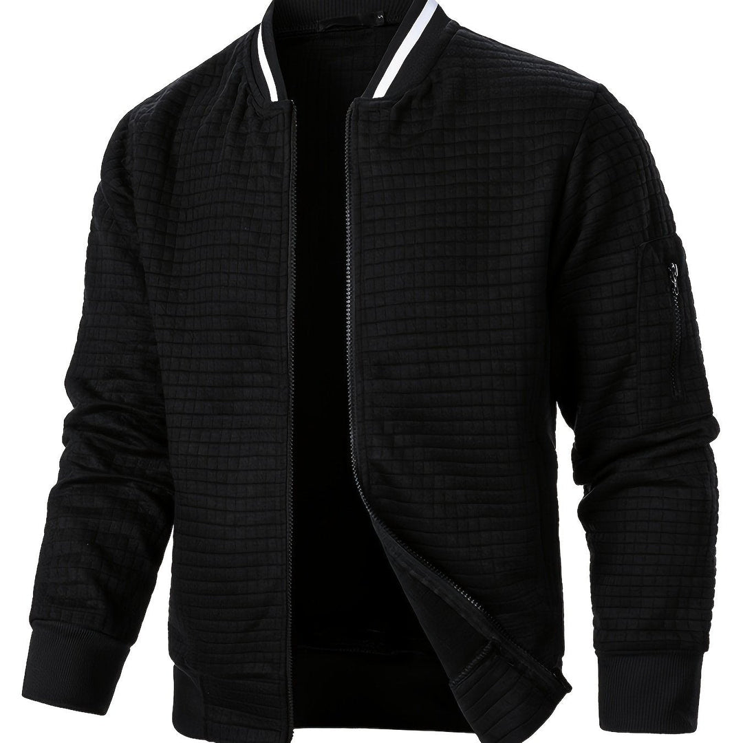 Sullivan | Textured Stand-Collar Bomber Jacket