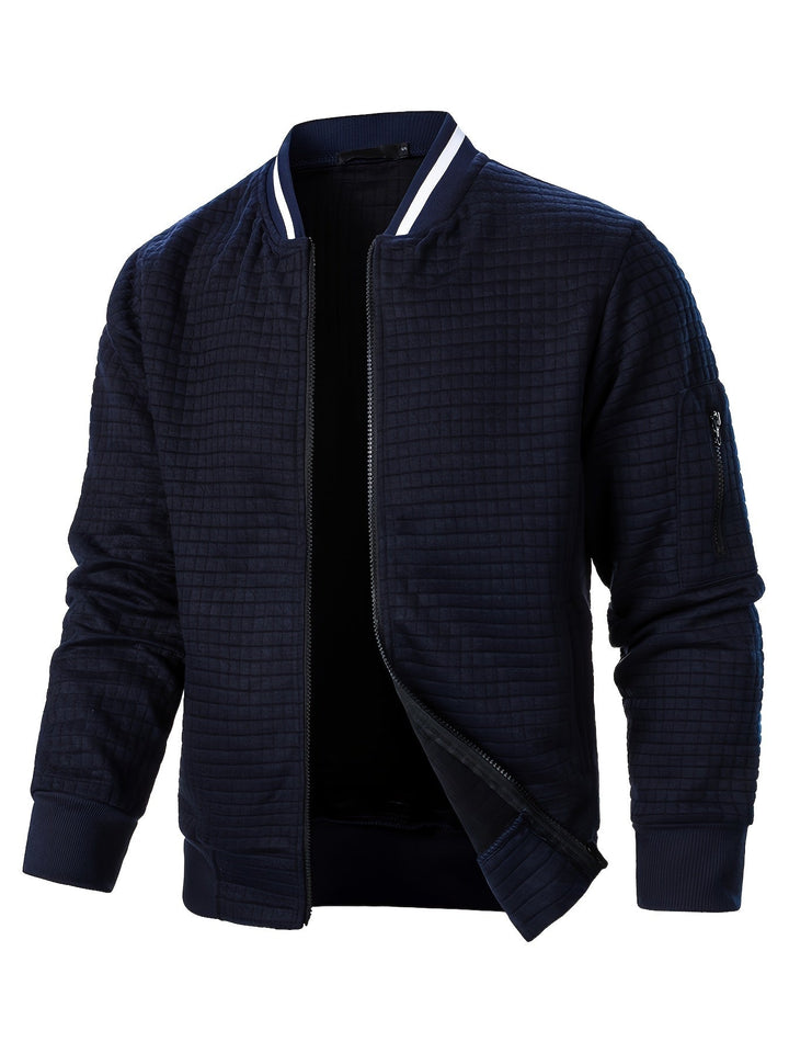 Sullivan | Textured Stand-Collar Bomber Jacket