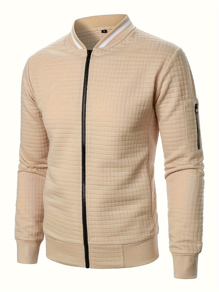 Sullivan | Textured Stand-Collar Bomber Jacket