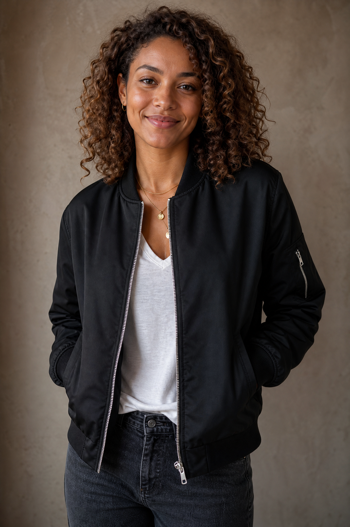 Delphine | Classic Zip-Up Bomber Jacket for Women