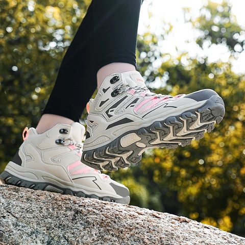 Women's Waterproof Mid-Top Hiking Boots with Non-Slip Sole