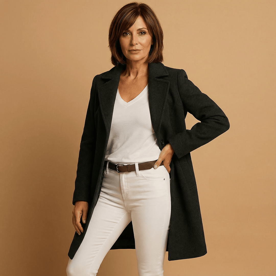 Layla | Double-Breasted Wool-Blend Longline Coat for Women