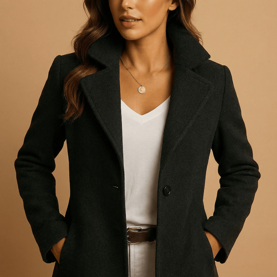 Layla | Double-Breasted Wool-Blend Longline Coat for Women