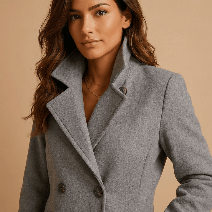 Layla | Double-Breasted Wool-Blend Longline Coat for Women